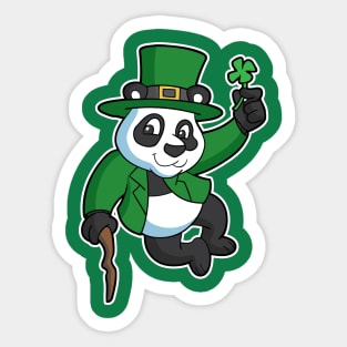 St Patricks Day Lucky Irish Panda Bear Sticker